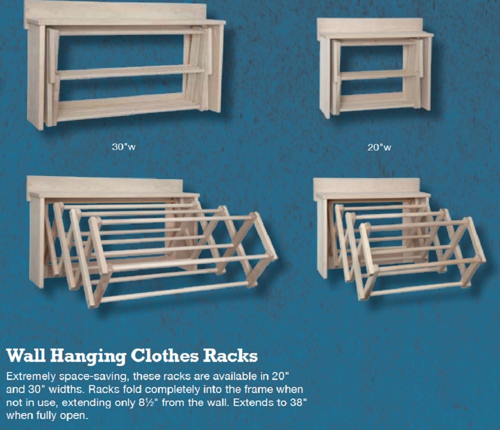 Wall Mounted Wooden Drying Racks Clotheslines